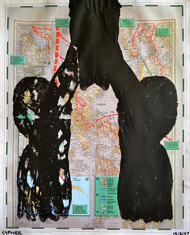 Trunk No. 1, War Map, painting, david murphy, ireland