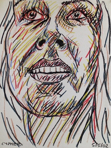 Woman Looking Up, 2002, david brendan murphy, cypher, the panic artist
