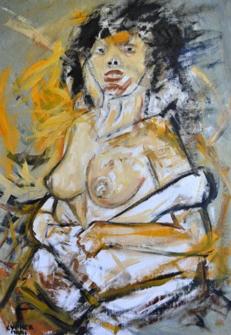 Monster Woman, mad, crazy, outider, art brut, oil, painting, david murphy