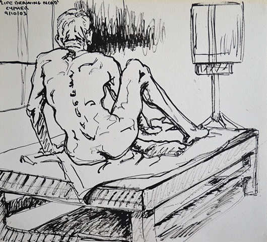 N.C.A.D. Sketch of Lying Male Nude