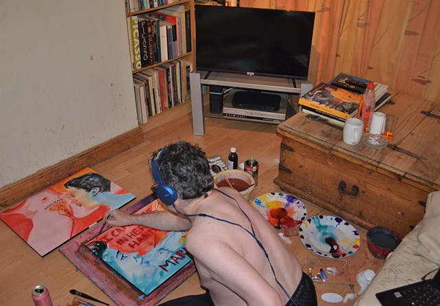 David Painting His First Times in Amsterdam No. 3
