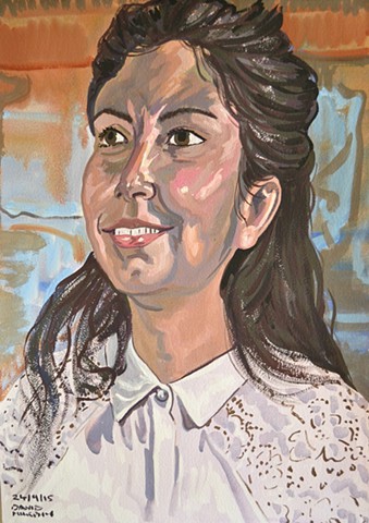 Girl of The People, David Murphy, gouache, portrait