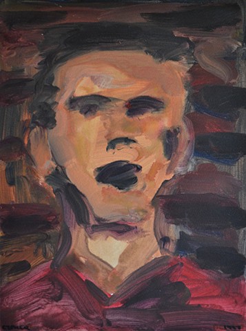 Young Man, portrait, expressionism, David Murphy, Cypher, the panic artist, Irish, Ireland, Dublin