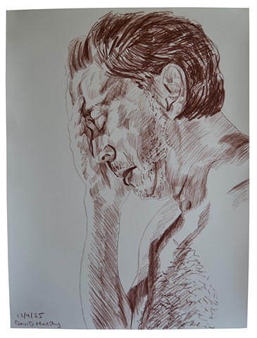 Sad Self-Portrait in Profile