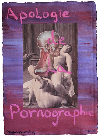Apologie de la Pornograhie, erotic, porn, vintage, collage, painting, purple, pink, post-modern, neo-expressionist, contemporary 