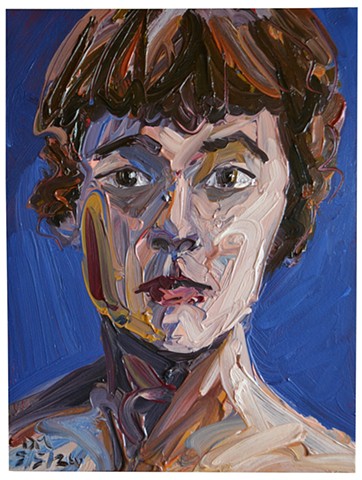 Portrait of The Artist as a Lonely Boy No. 1, self-portrait, oil,