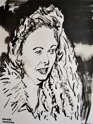 Girl With Big Hair No. 1, david murphy, Irish painter, Irish artist, Dublin, Ireland