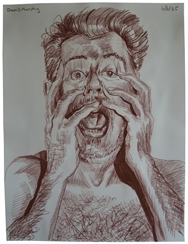 Self-Portrait with Hands Tearing Face