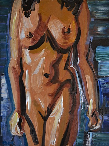 Female Nude Sketch, erotica, erotic, lover, oil, painting, david murphy
