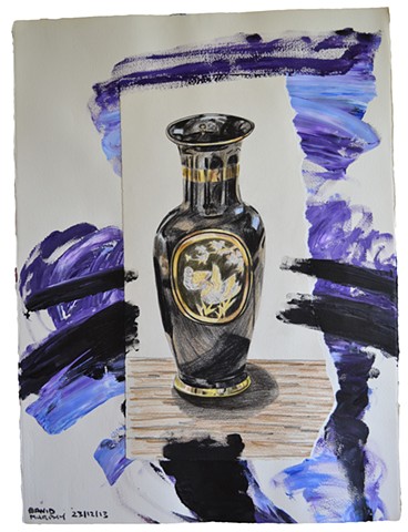 Vase, 2013, painting, collage, drawing, david murphy