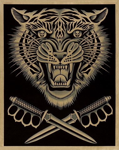Tiger Tattoo Painting, Trench Knife