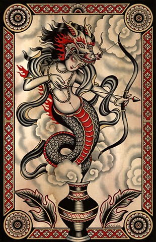 Dragon Tattoo Painting, Tibetan Tattoo