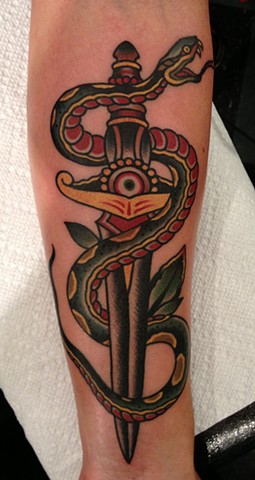 Dagger and Snake Tattoo
