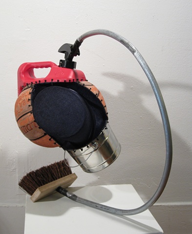 Title/Materials: Top Hat, Basketball, Bucket, Gas Can, Lamp Shade, Brush, Conduit, Zip Ties