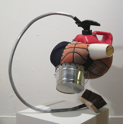 Title/Materials: Top Hat, Basketball, Bucket, Gas Can, Lamp Shade, Brush, Conduit, Zip Ties