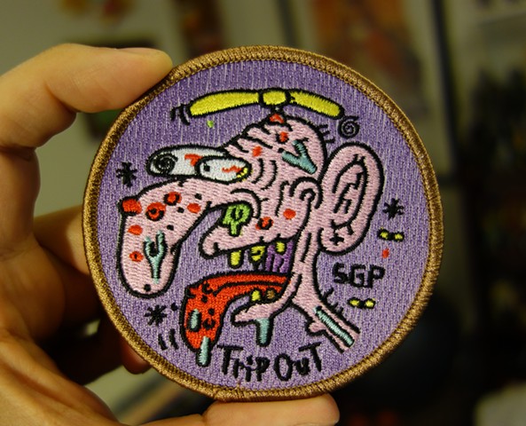 trip out iron on patch 3.5"