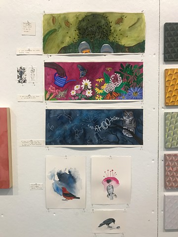 Three almost complete book illustrations and three random paintings, all completed during my Penland School of Craft Residency in 2020