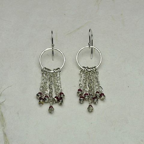 rubied chain earrings (#812E)