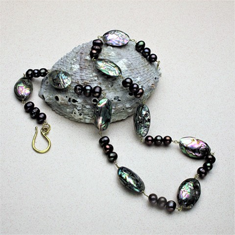 abalone & pearl long rope (#780)