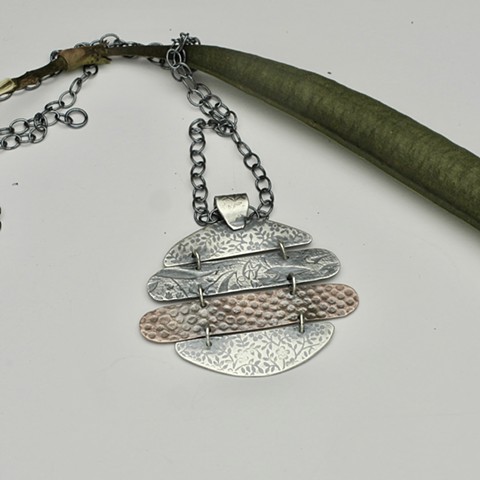 oxidized mixed metal pendant #964