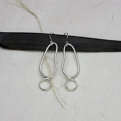 formed silver earrings (2 piece) #829E