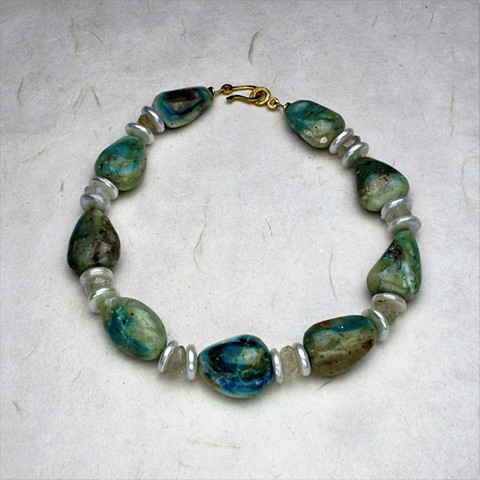 Peruvian opal nugget necklace #853