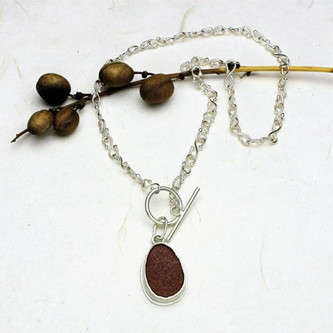  druze pendant silver toggle & chain necklace #875