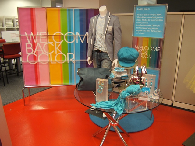 Macy's Corporate Marketing: Welcome Back Color Campaign, Showroom Proposal, Men's Monochromatic Blue Presentation