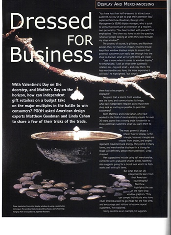 George Little Management: Press Coverage, Article "Dressed for Business", Progressive Home and Decor Magazine in partnership with the New York International Gift Fair
