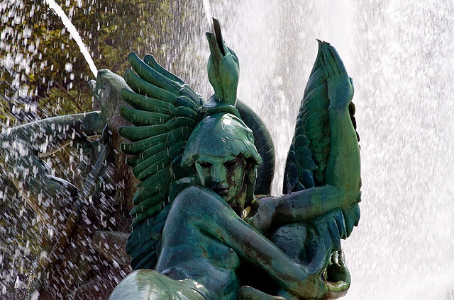 Closeup of fountain