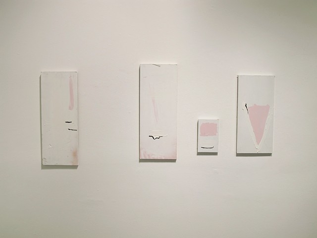 Alice Clements
Pink, White, and Black on White
2011
4 sheetrock panels, paint
