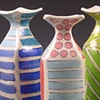 Three square vases