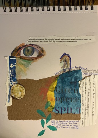Big eye left with ear right with brown paper with Paris postmark