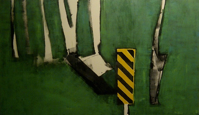 painting of a suburban street