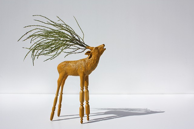 Sculpture of Taxidermy deer by Karley Feaver