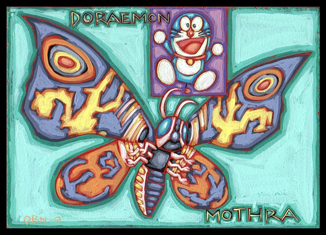 Nipponese Icons - Mothra with Doraemon
