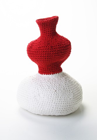 Red Crochet Vase