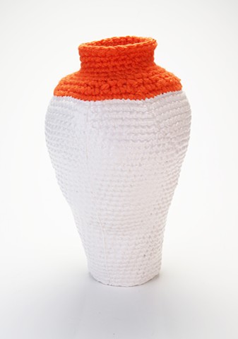 Orange Crochet Vase