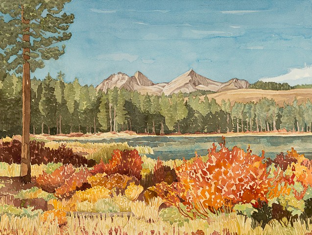 Little Redfish Lake and Sawtooths, downstream from Redfish lake