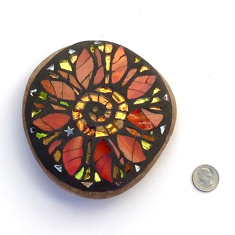 Glass Mosaic Flower Spiral