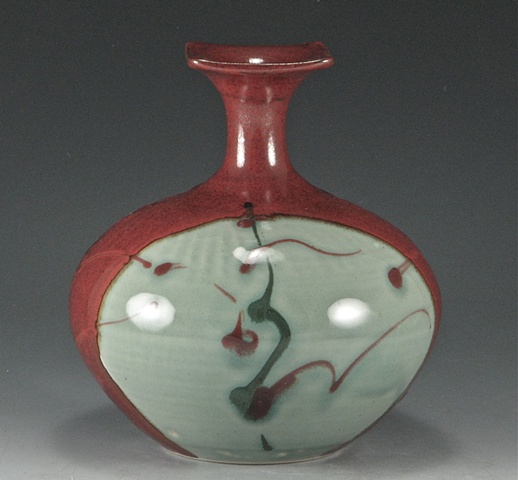 Iron Red and Celadon Bottle