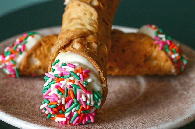 All-time favorite - Cannoli, served with sprinkles!