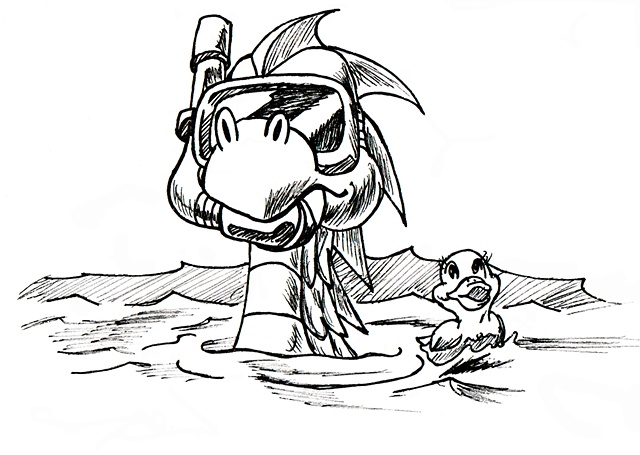 Sea Dragon. Card Artwork. Monster Class: Bath Time Dragon.