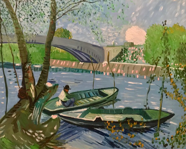Fishing In Spring (Van Gogh reproduction)SOLD