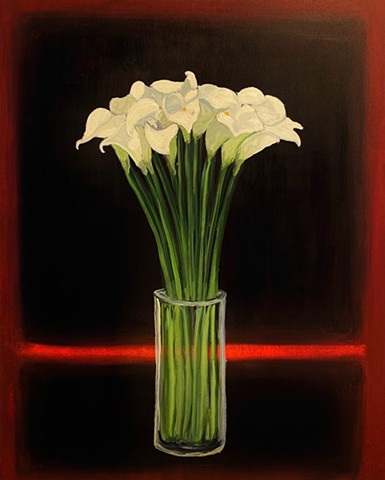 Lillies with Crimson and Black<SOLD>