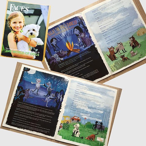 Faces Magazine (October 2016 issue) 
Iroquois Folk Tale Illustration 
Cricket Media 