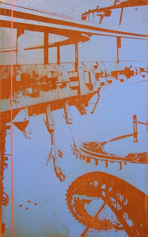 Artwork-Rust and silkscreen on steel
