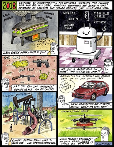 John Martinek editorial cartoon Little Village predictions 2018