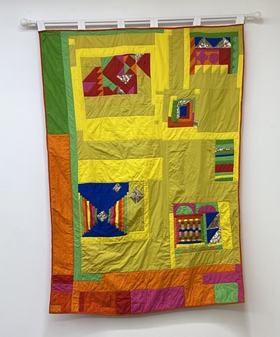 Abstracted Dinosaur Quilt