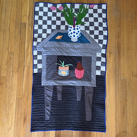 Cabinet with Pottery Quilt